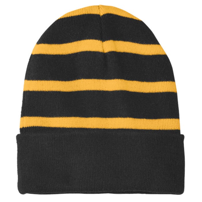 4 Degrees Striped Beanie with Solid Band